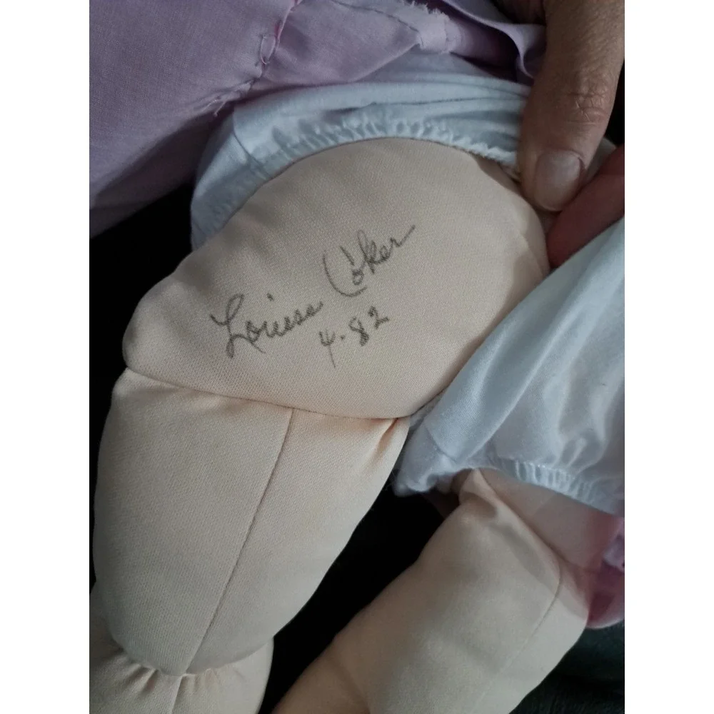 Rare Vintage Cabbage Style Handmade Doll‎ Louise Coker Signed 1984 Soft Girl